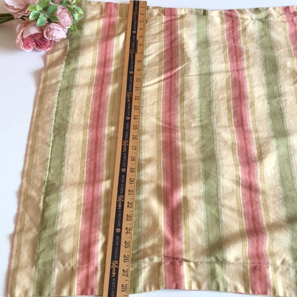 WAVERLY FOREVER YOURS GOLD ROSE PINK STRIPE FLORAL European sham 90s vibe